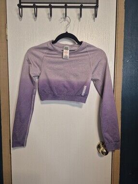 Gymshark Ombre Cropped Long Sleeve Top - Purple